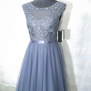 ’EMBELLISHED SLATE BLUE GOWN - JUNIOR SIZE 3